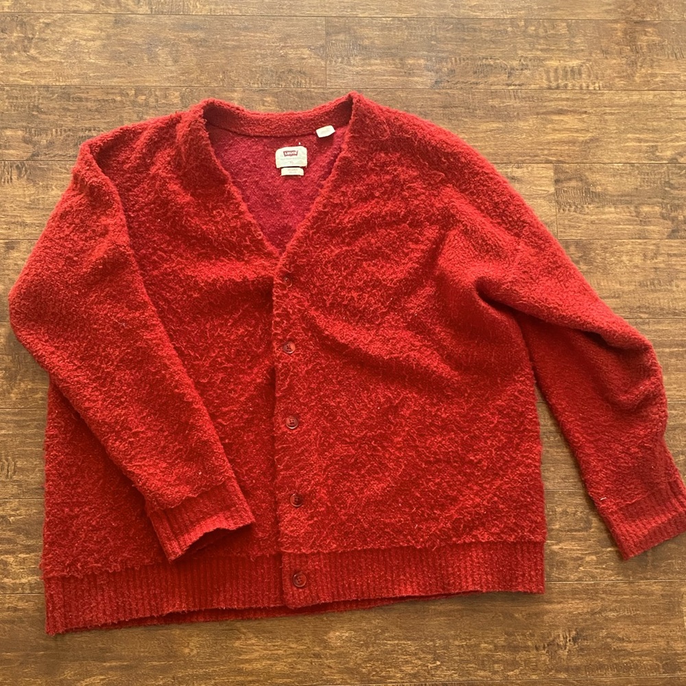 red levi’s relaxed cardigan ☆ size: XL